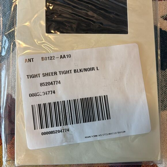 ANTHROPOLOGIE Sheer Italian Black Tights New In Package - Picture 4 of 5